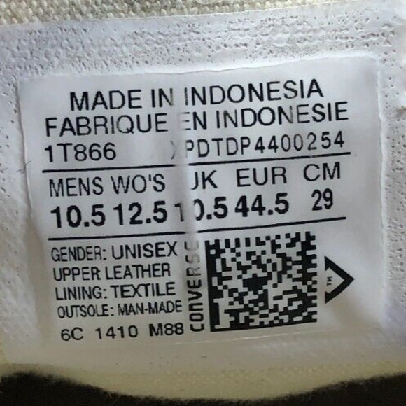 Converse CTAS Leather Ox Low Top Lace Up White Open Sneakers Men's 10.5 1T866 - Picture 7 of 8